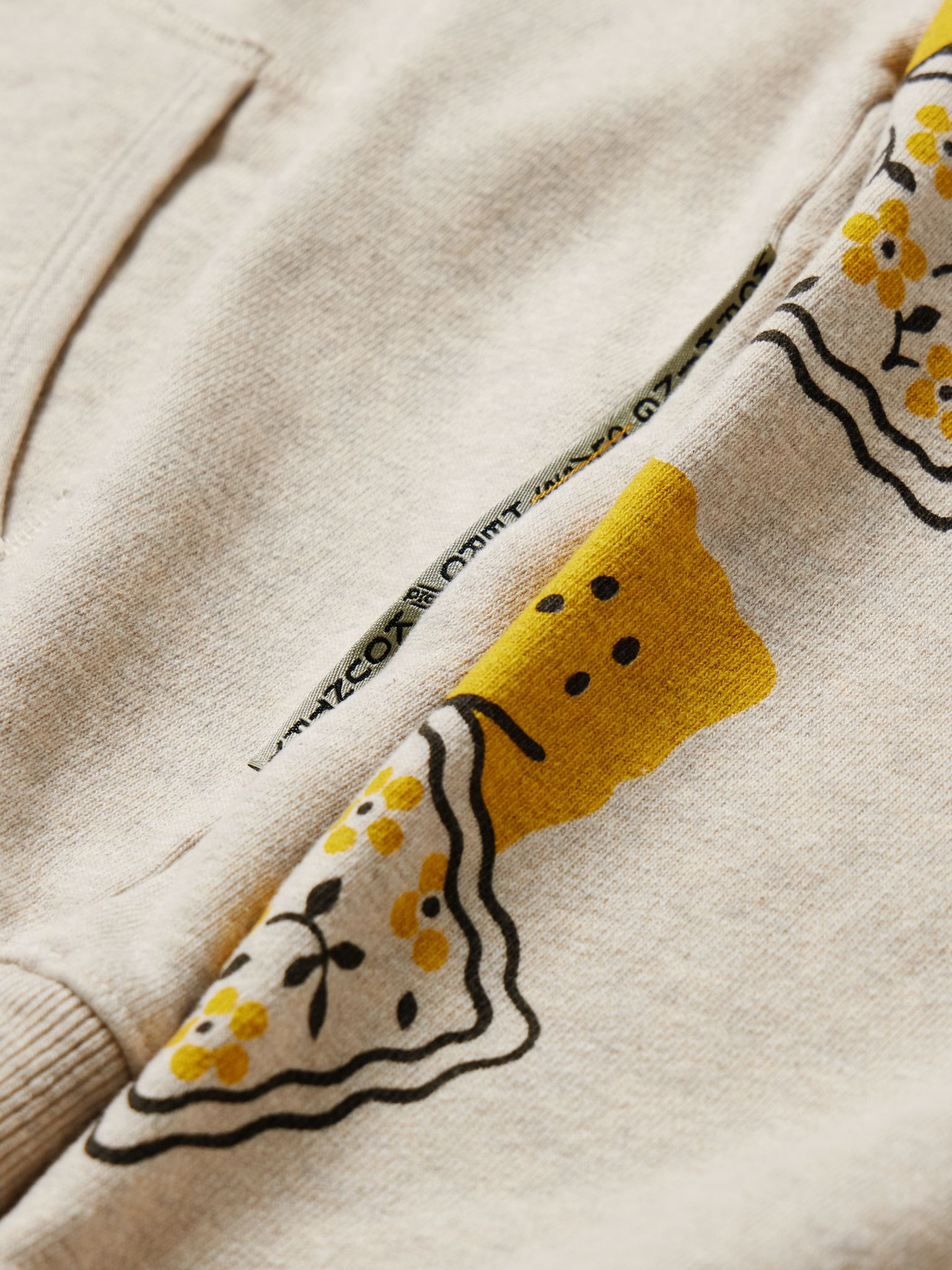 Printed Cotton-Jersey Zip-Up Hoodie Ecru - 4