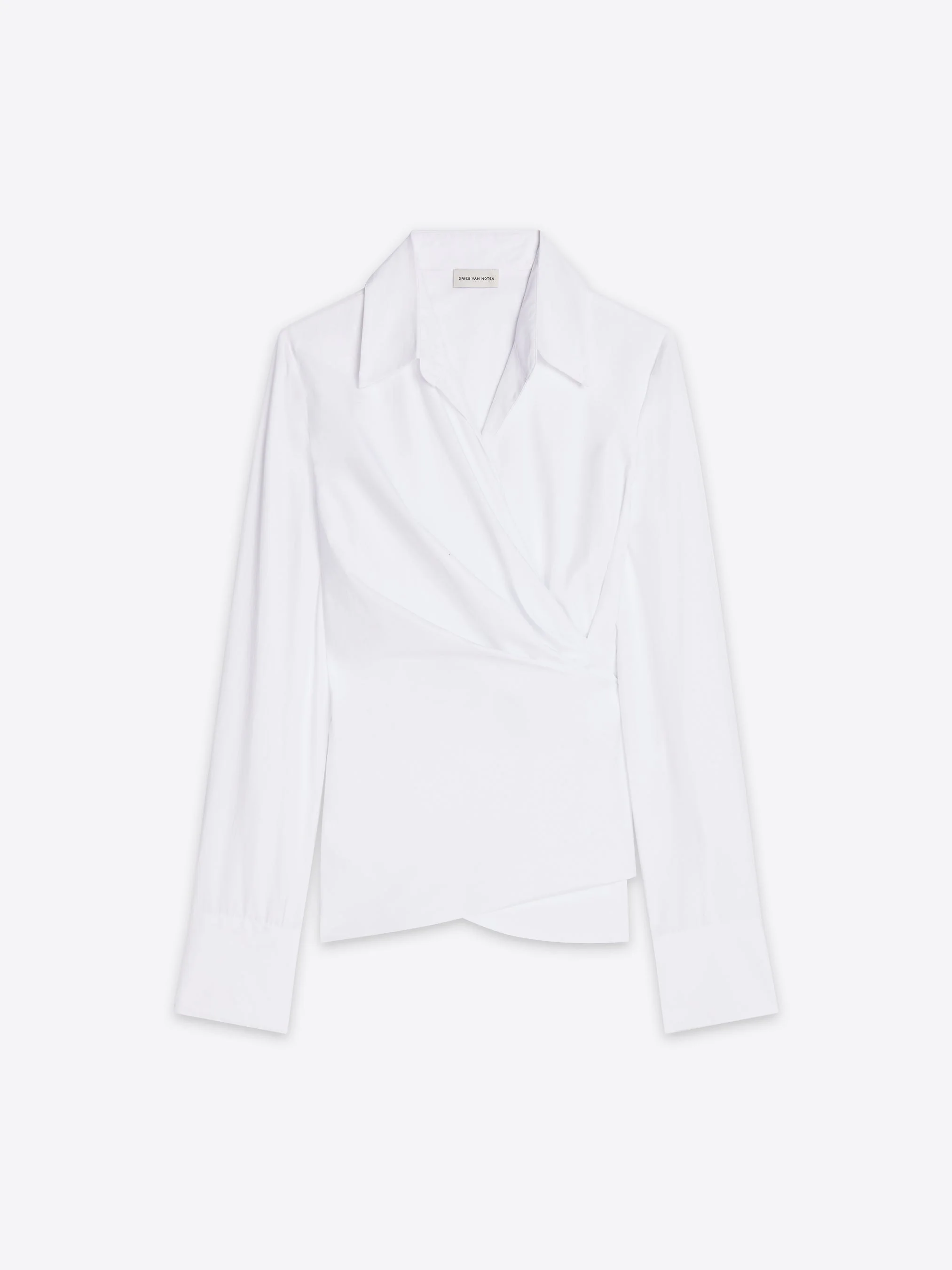 FITTED COTTON WRAP SHIRT - 1