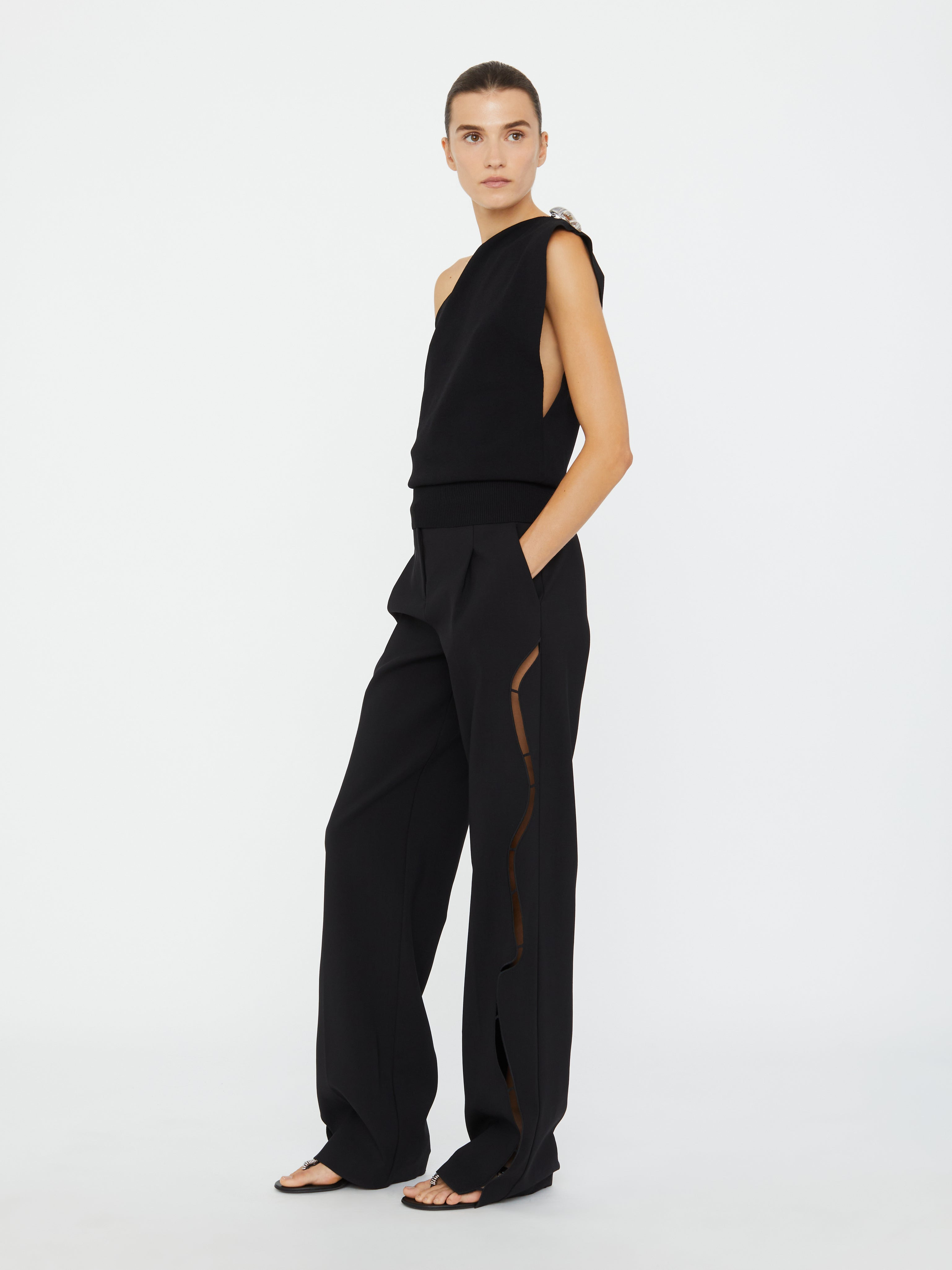 Encased Nature Resin Knit Shoulder Top - 4