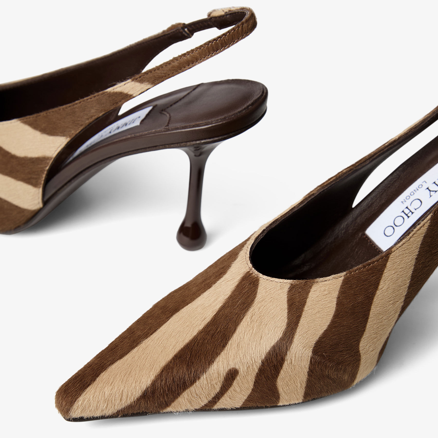 Isa 80
Chocolate Zebra Printed Pony Pumps - 3