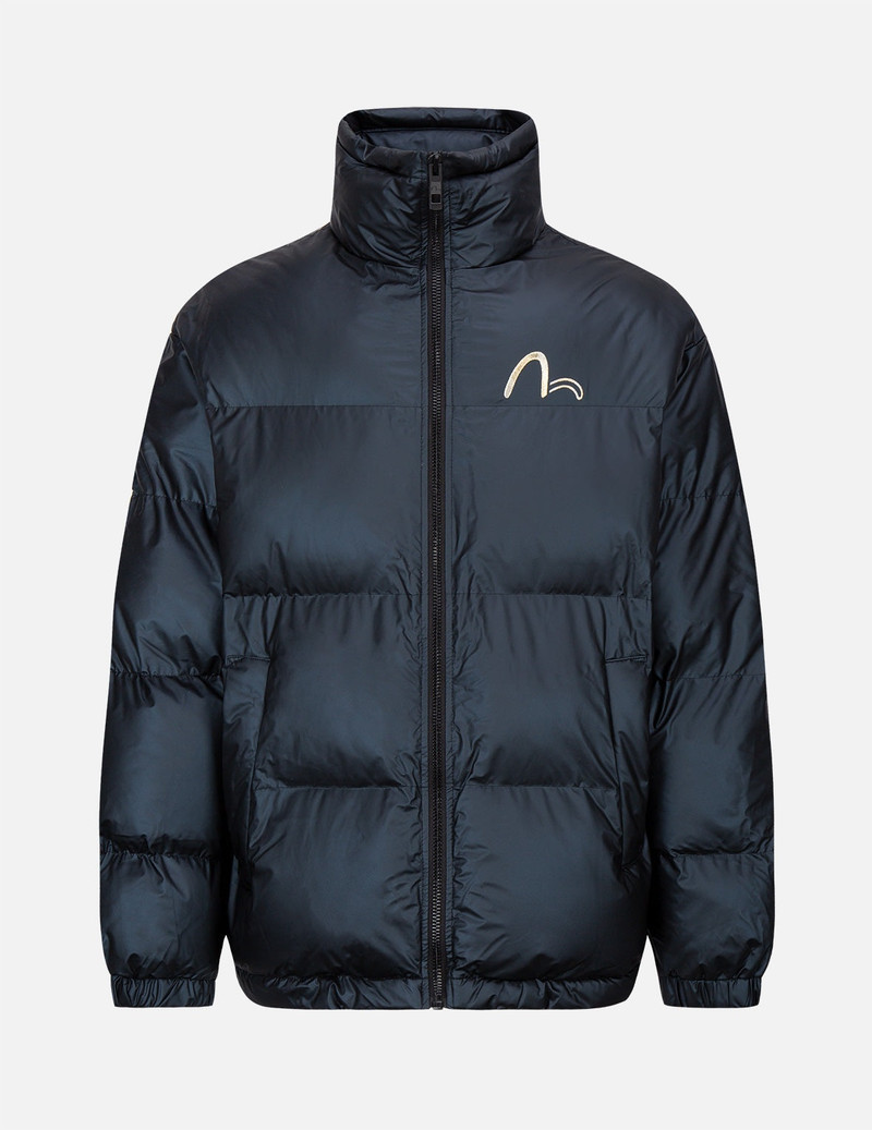 Logo and Slogan Embroidered Metallic Padded Jacket 8