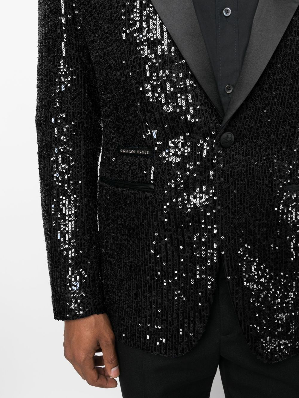 sequin-embellished blazer - 5