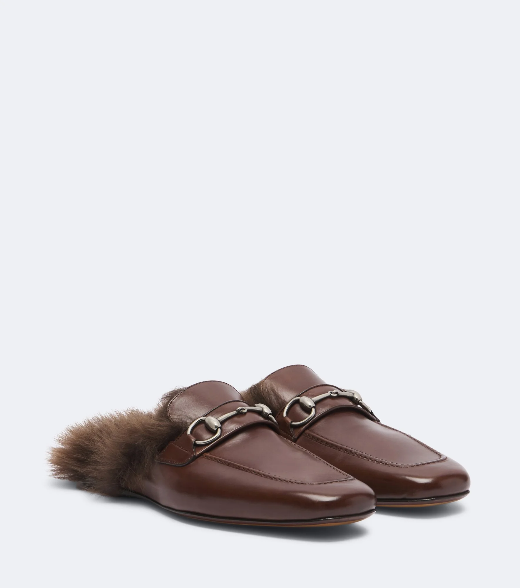 Larindo Horsebit shearling-lined leather mules - 1