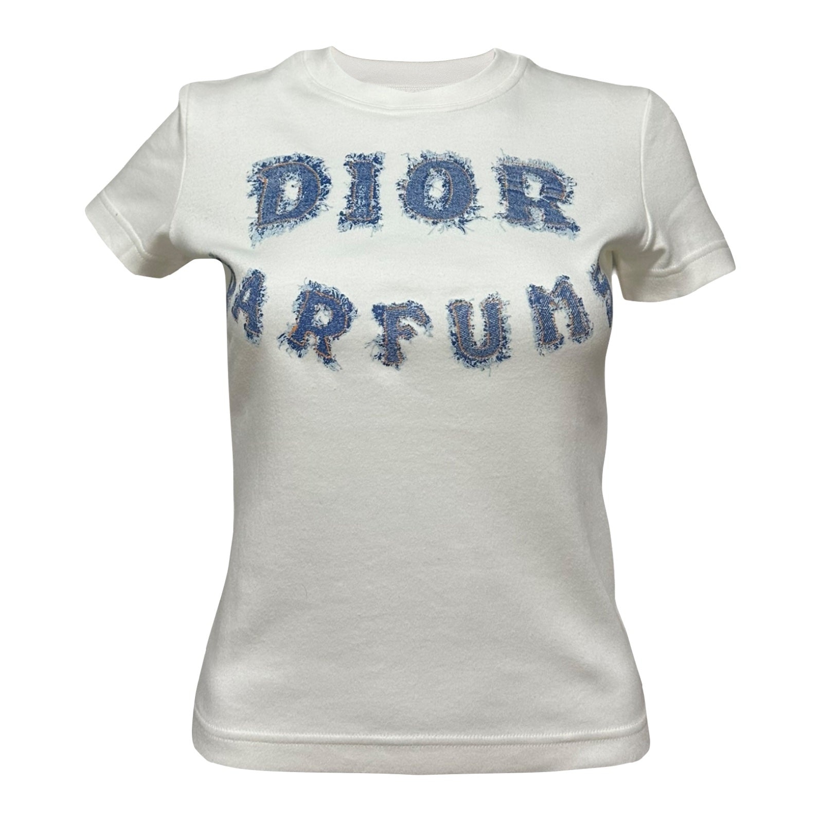 CHRISTIAN DIOR Spring Summer 2002 "DIOR PARFUMS" Denim Look Logo T-Shirt - 1