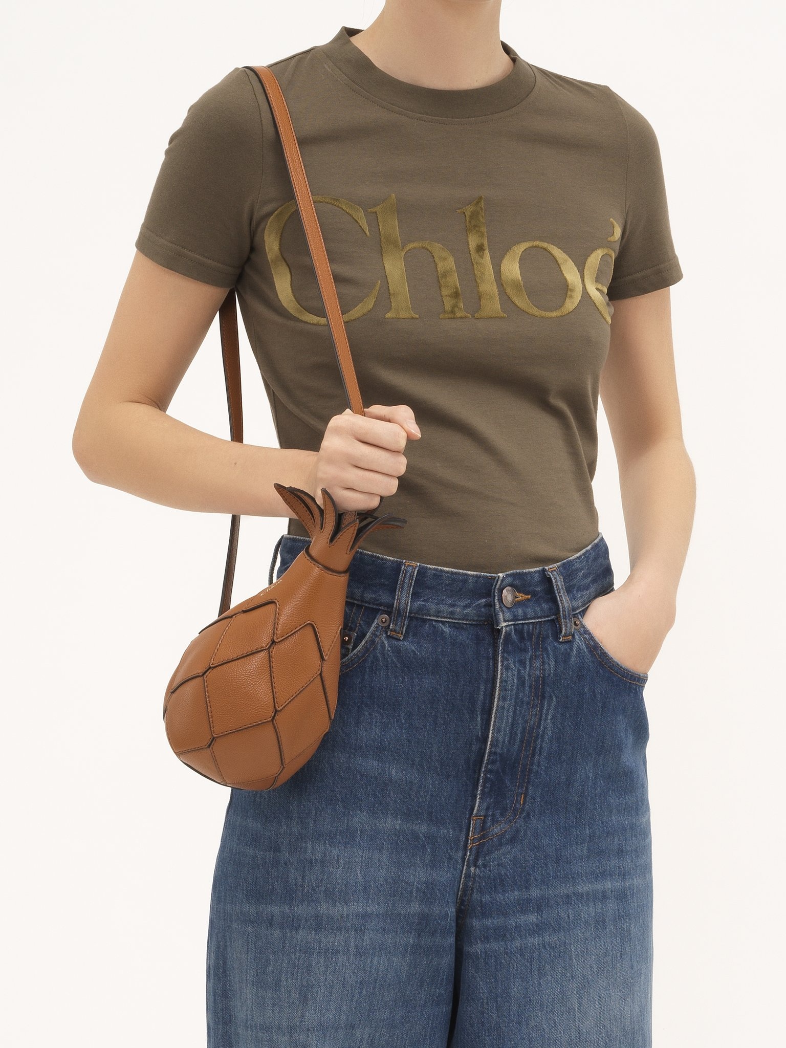 PINEAPPLE SHOULDER BAG IN GRAINED LEATHER - 2