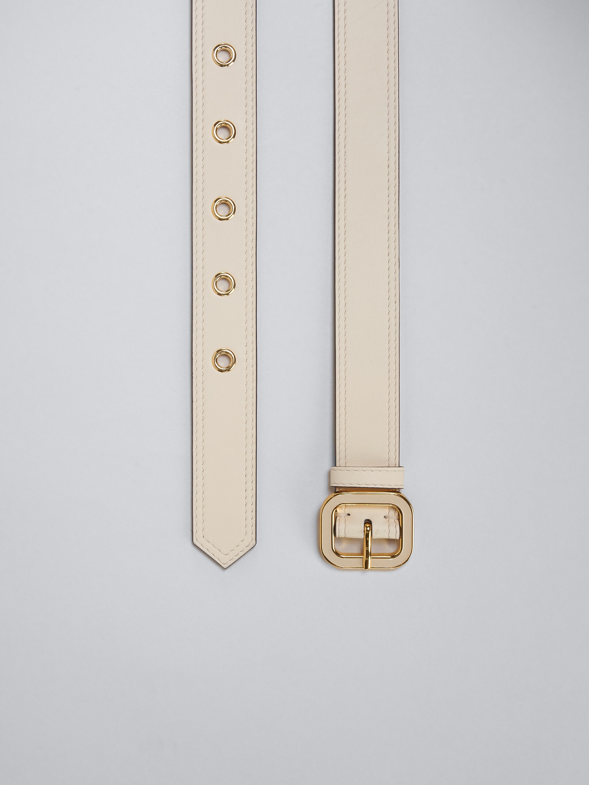 WHITE LEATHER BELT - 4