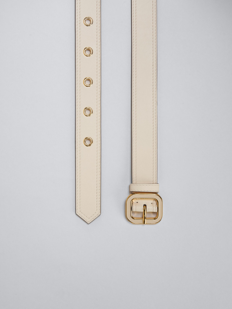 WHITE LEATHER BELT 4