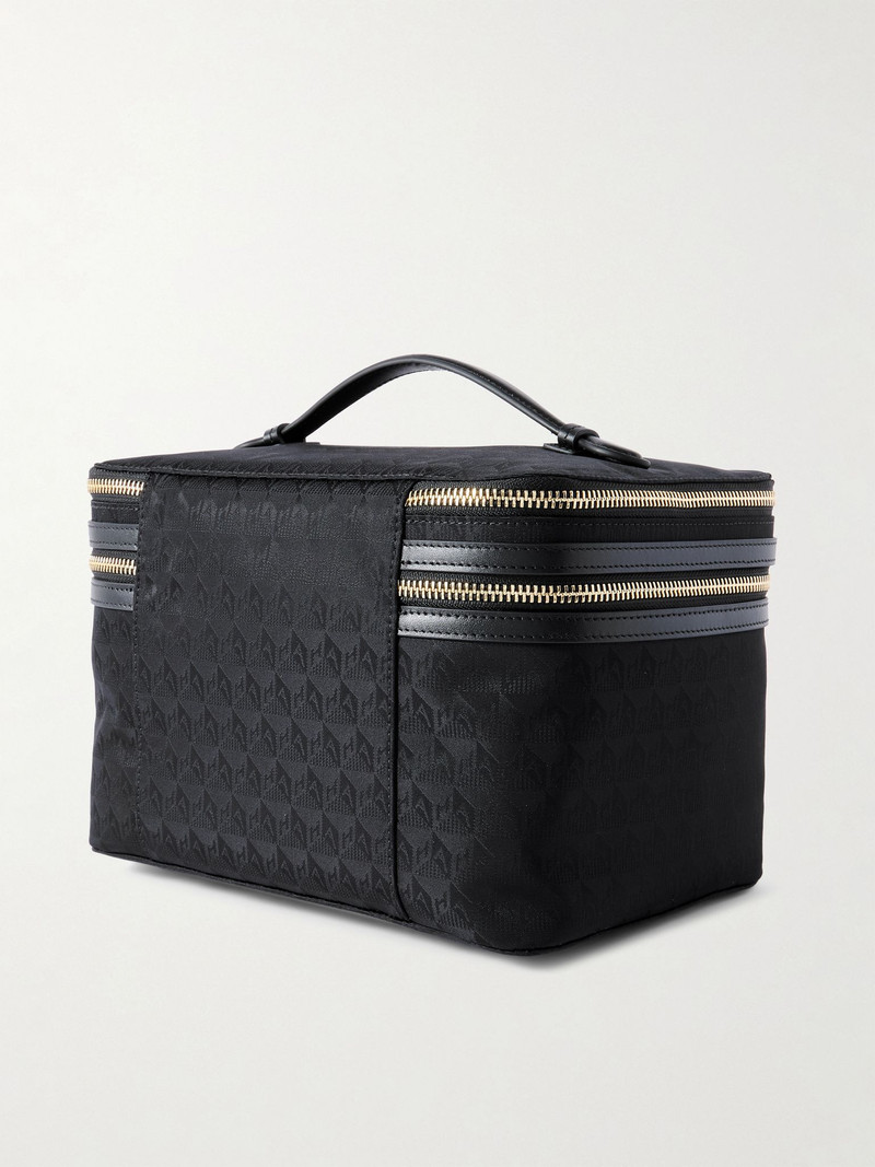 Anya Hindmarch Vanity Kit leather-trimmed jacquard cosmetics case Black outlook
