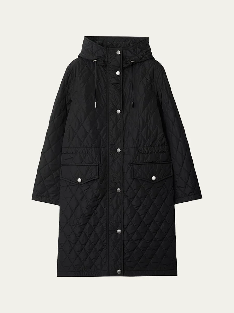 Hillgate Quilted Long Hooded Jacket - 1