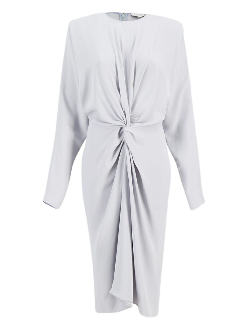 satin draped-front midi dress 1