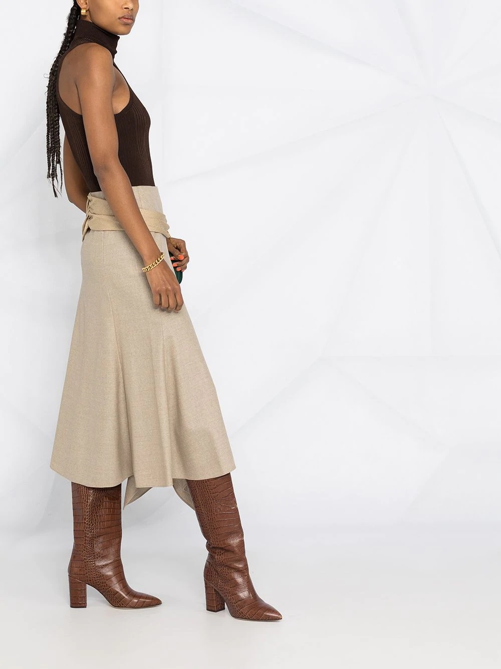 asymmetric hem skirt - 6