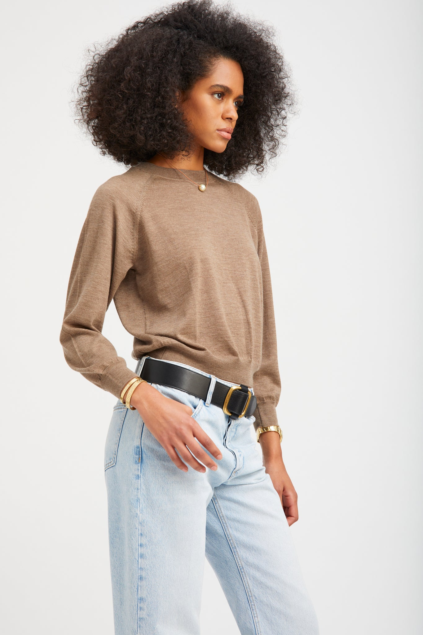TRUFFLE CASHMERE RAGLAN SWEATER - 3