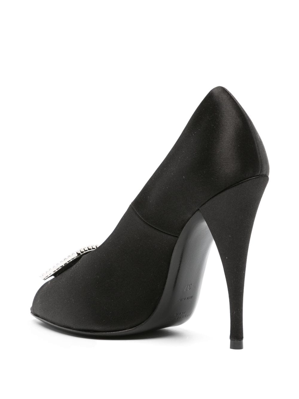 115mm crystal-embellished satin pumps - 3
