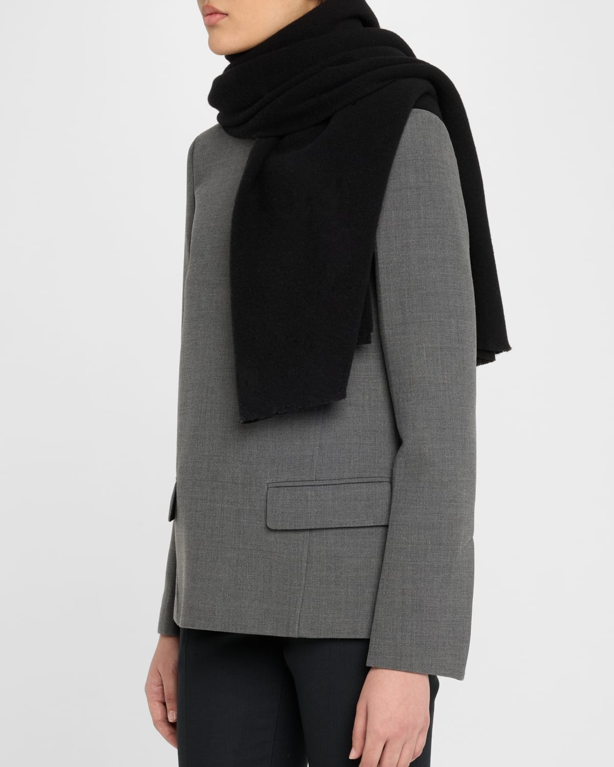 Wide Classic Wool Scarf - 3