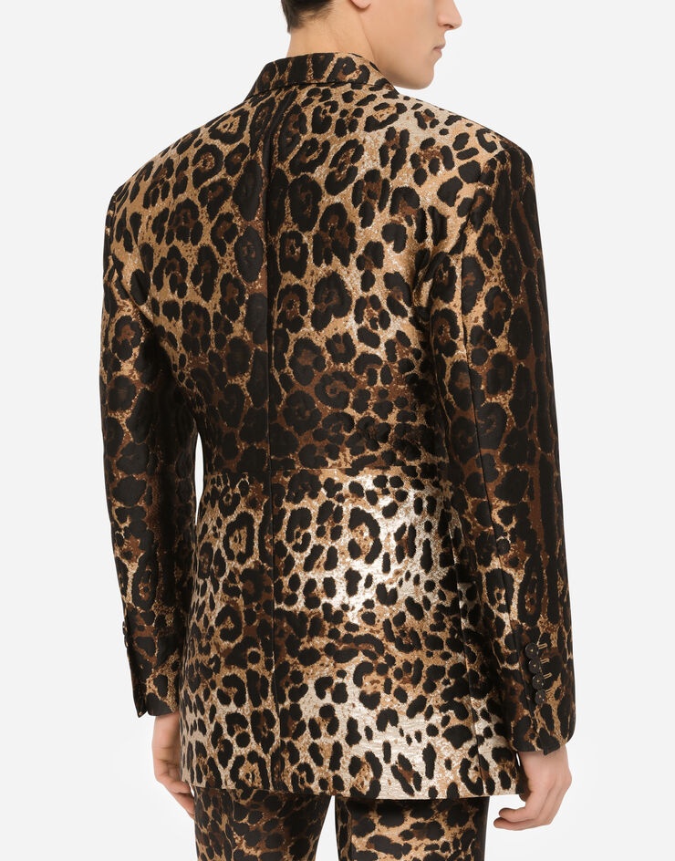 Leopard-design jacquard jacket - 5