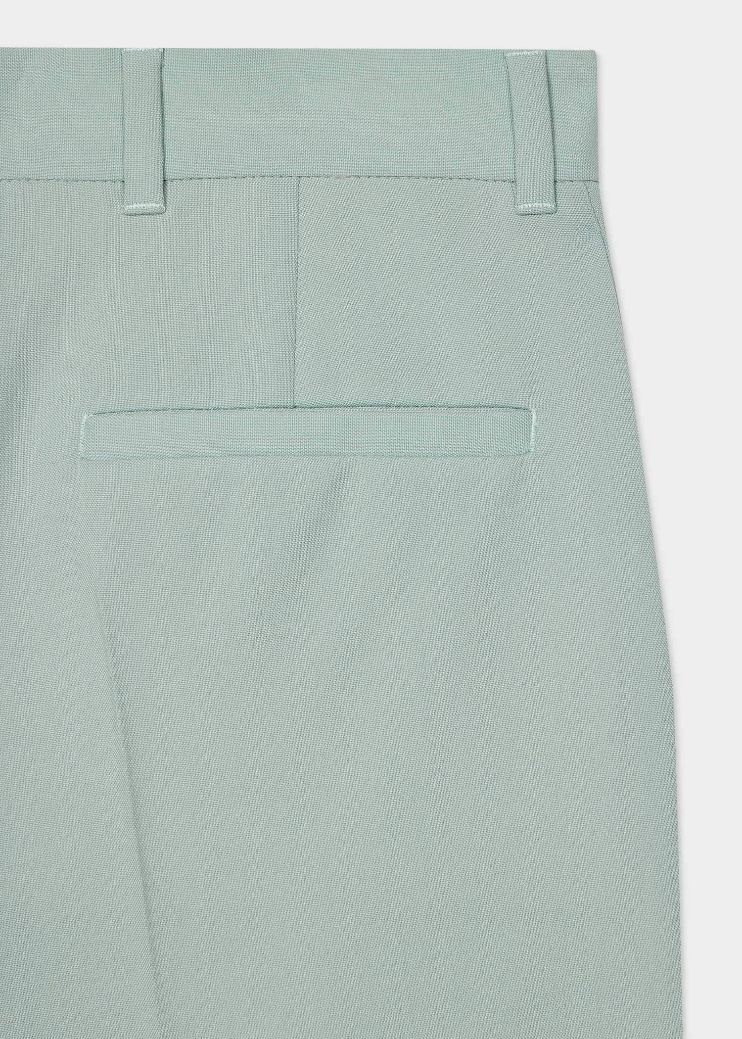 Pale Green Wool Hopsack Trousers - 2