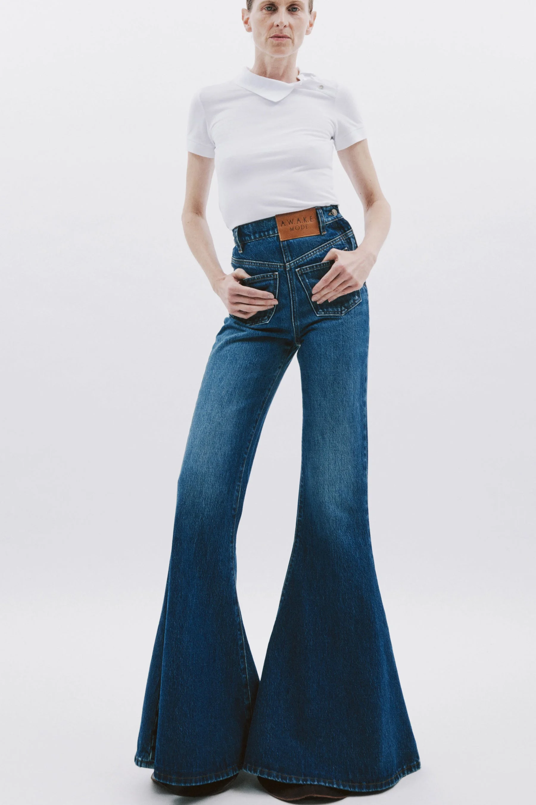 FLARED MIRROR JEANS CLASSIC BLUE WASH - 1