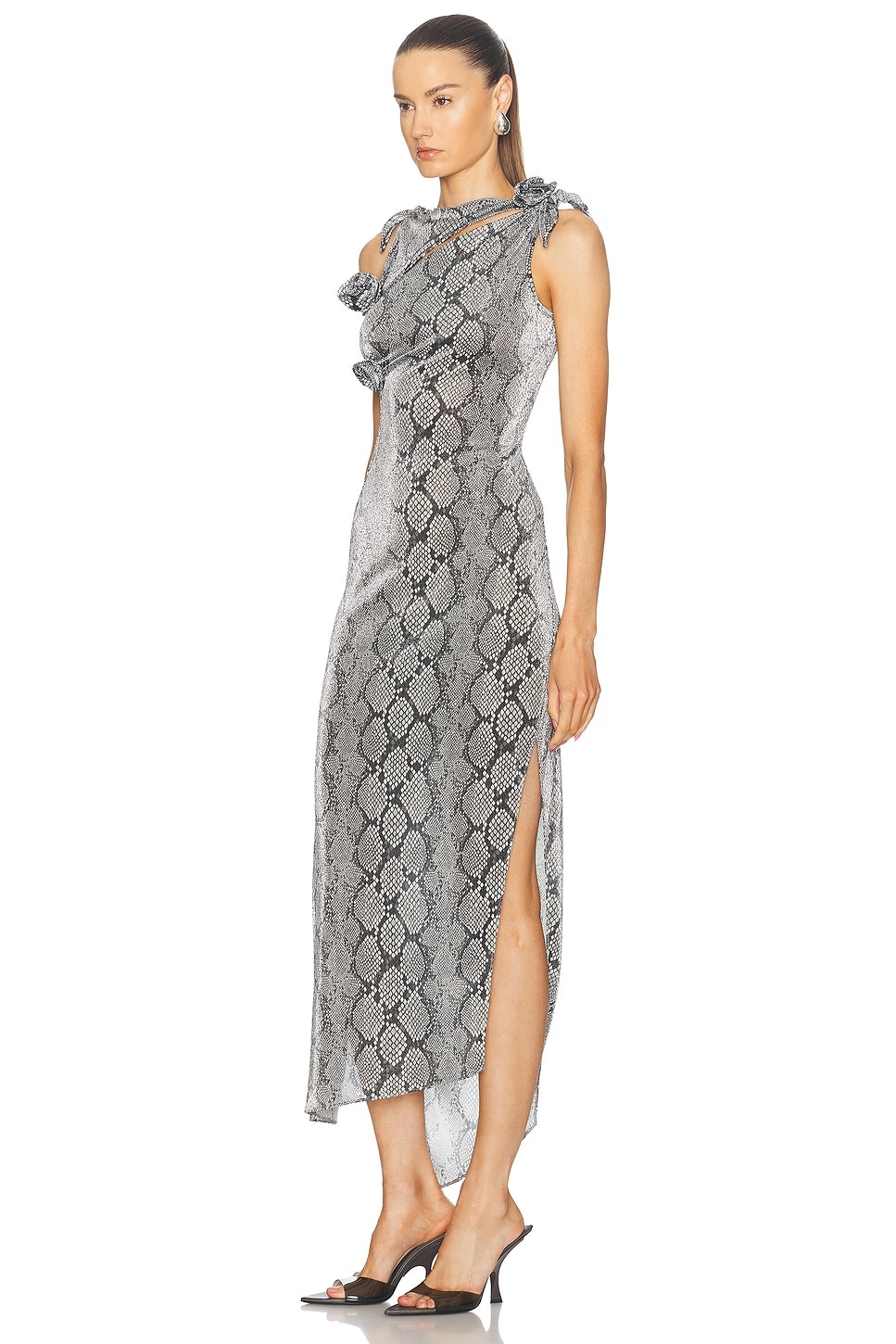 Asymmetric Flower Gown - 3