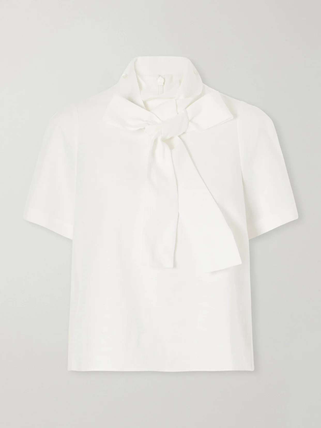 Bow-detailed Linen Blouse - 1
