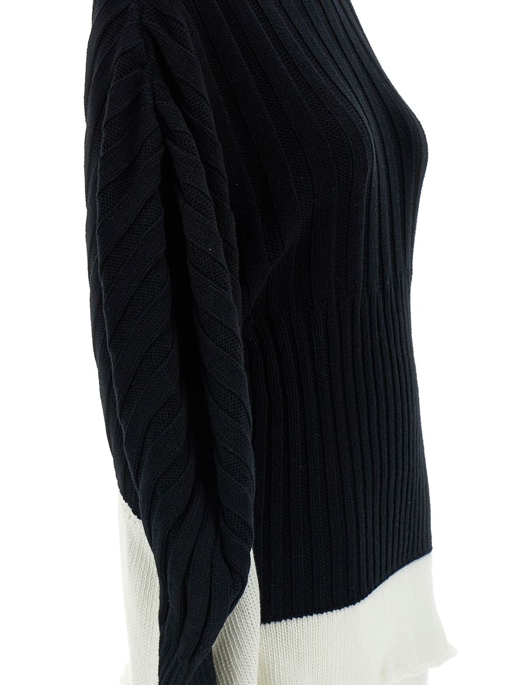 asymmetric ribbed turtleneck jumper - 4