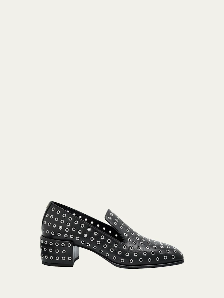 45mm Elliot Grommet Leather Loafers - 1