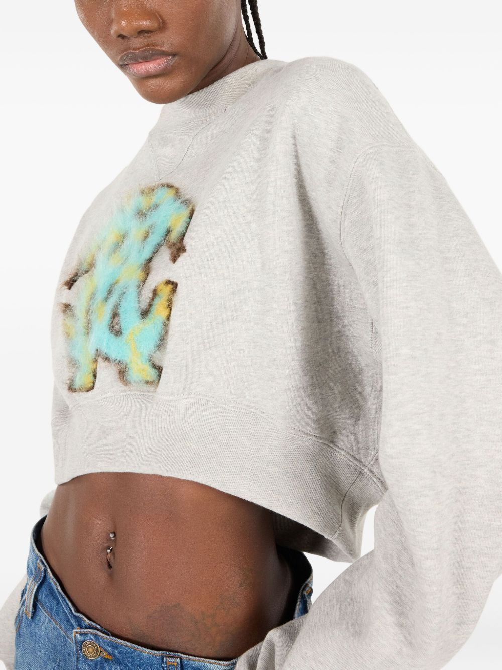 logo-motif cropped sweatshirt - 5