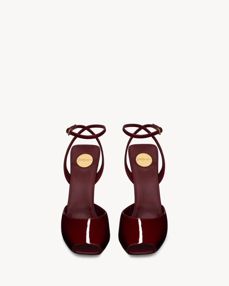 SAINT LAURENT LA SCANDALE SANDALS IN PATENT LEATHER outlook