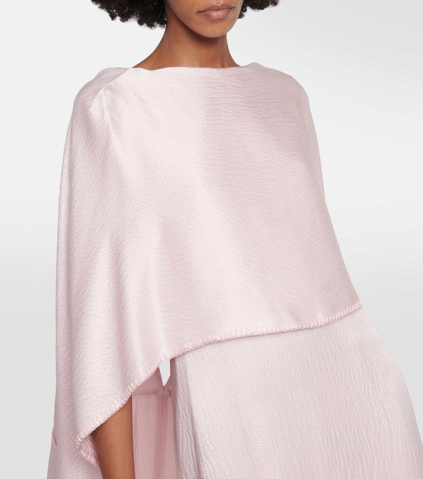 Caped silk satin gown - 4