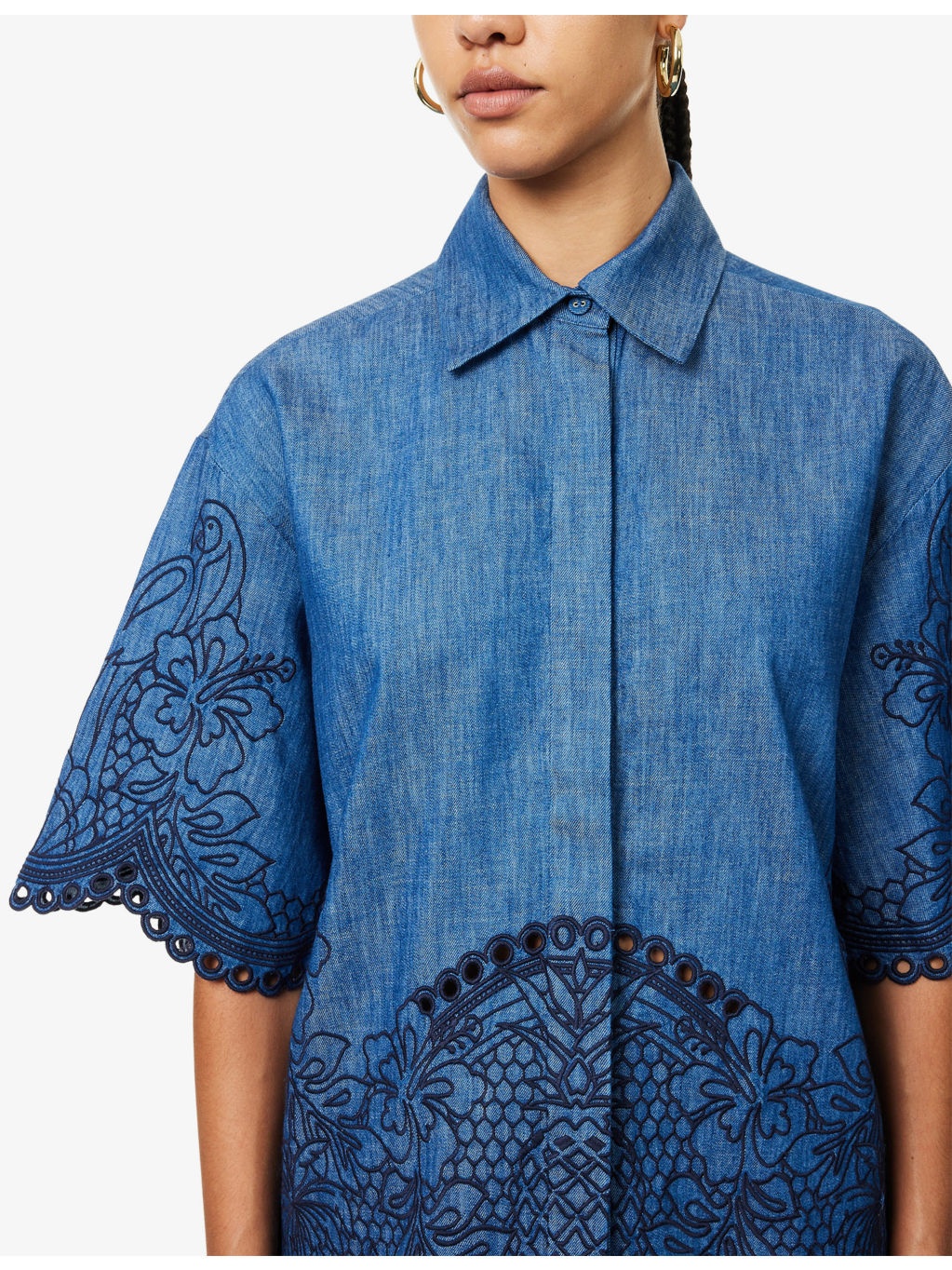 Coco Embroidered Denim Shirt - 5