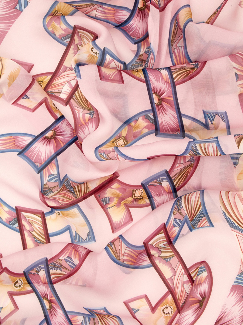 Gancini print silk scarf 6