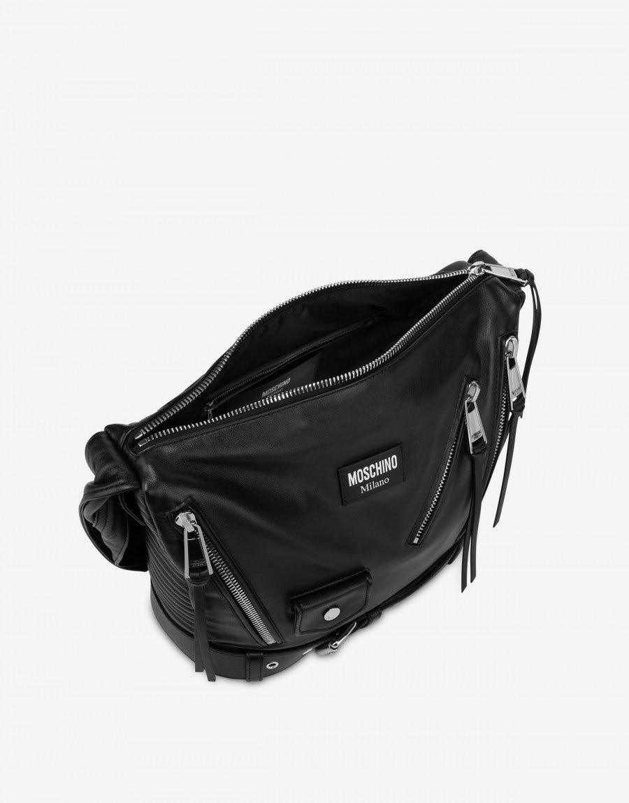 BIKER-STYLE NAPPA LEATHER CROSSBODY BAG - 3