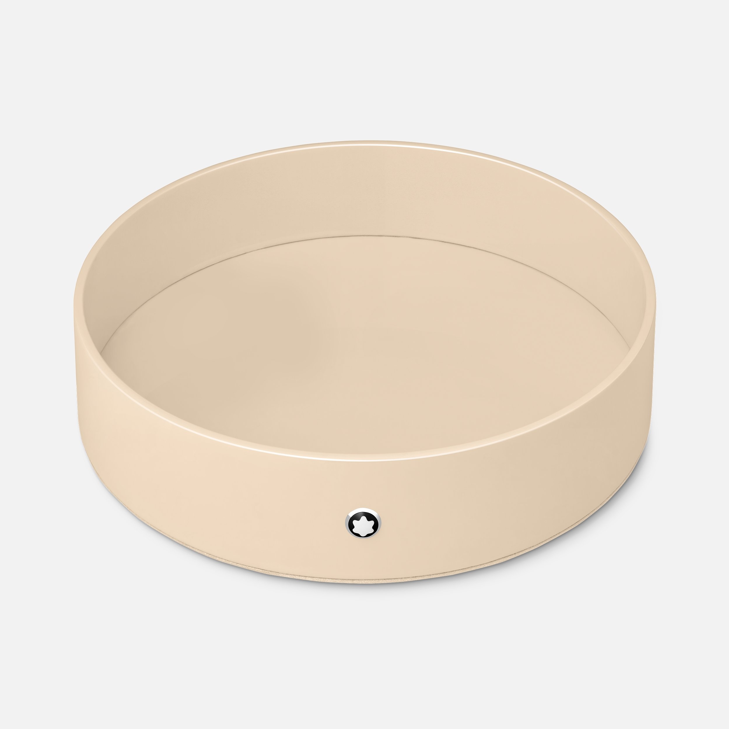 Round desk tray in ivory lacquer (Large) - 1