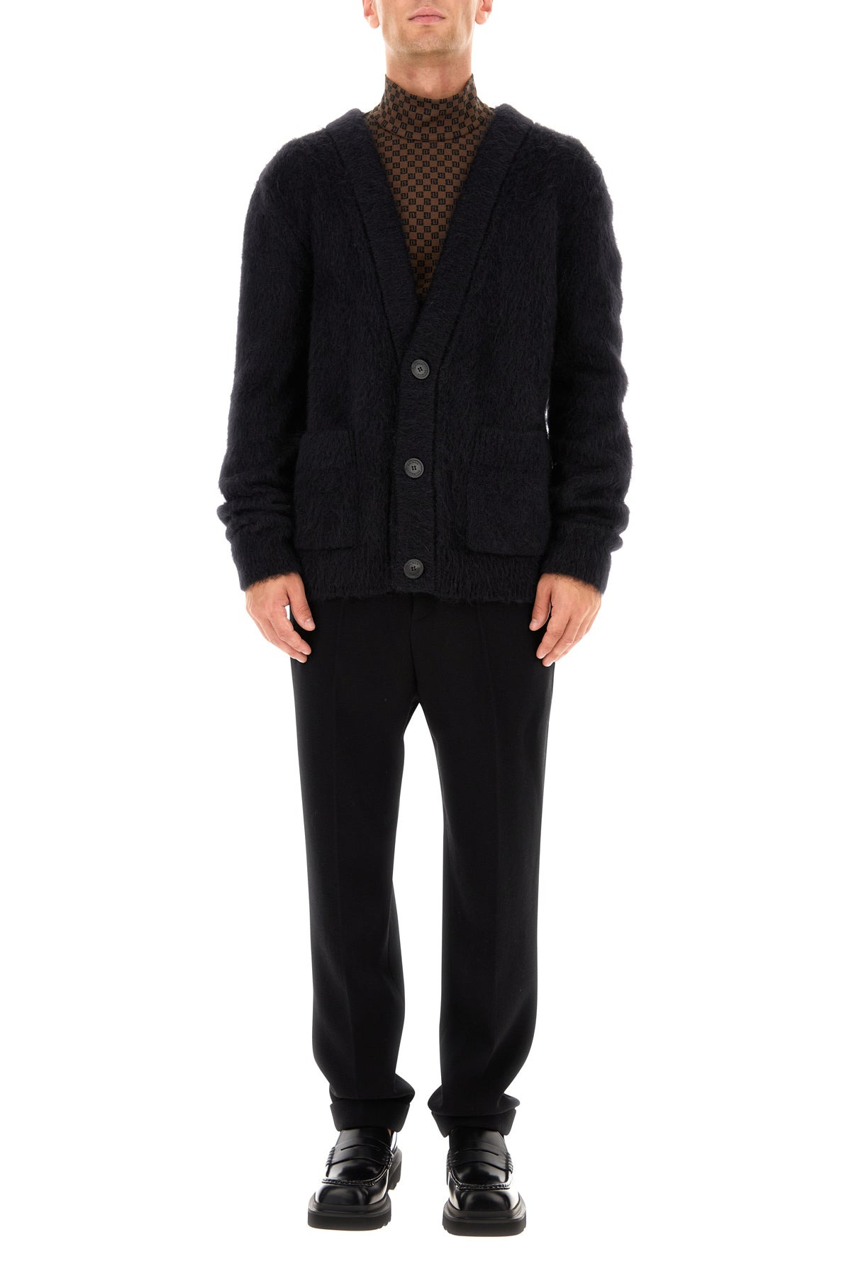 Black mohair blend cardigan - 6