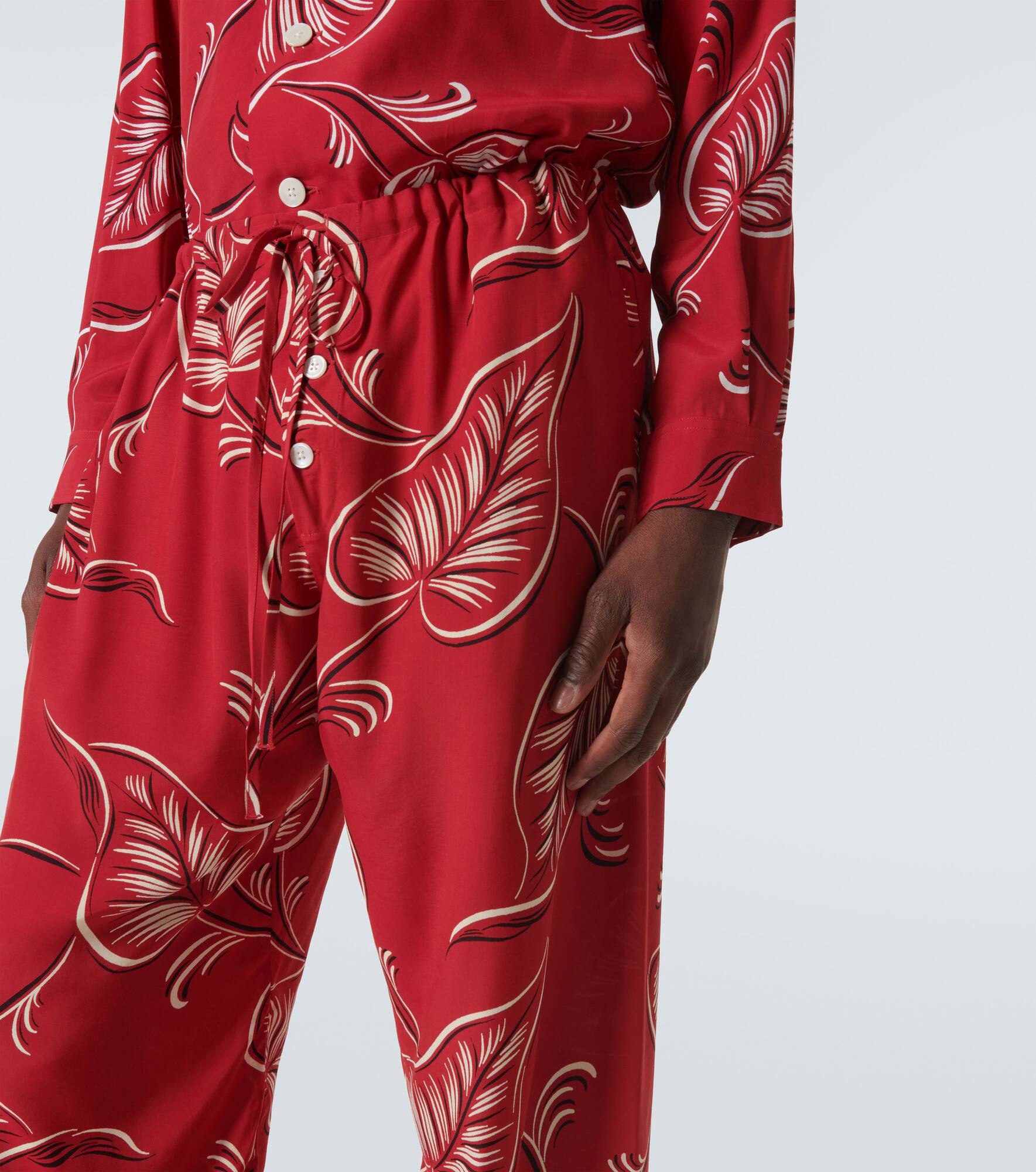 Creeping Begonia printed pajama pants - 5