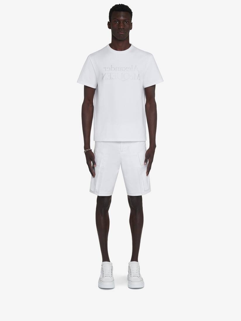 Men's Reflected Logo T-shirt in White - 3