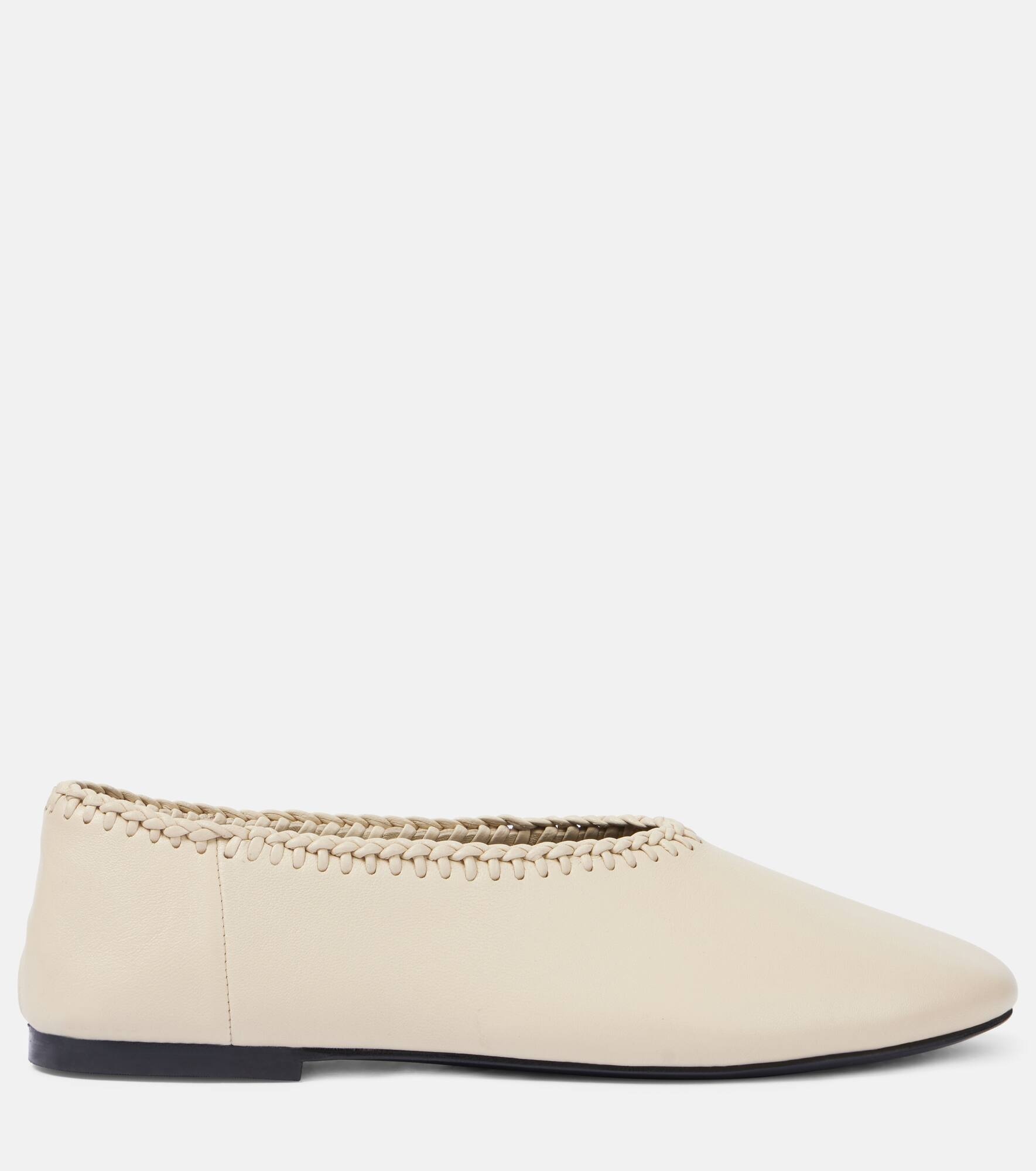 Park embroidered leather ballet flats - 4