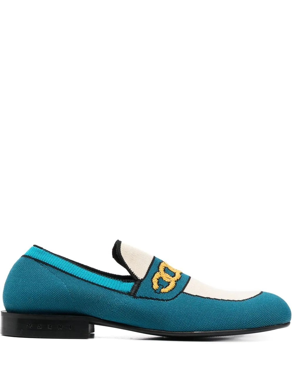 almond-toe knitted loafers - 1