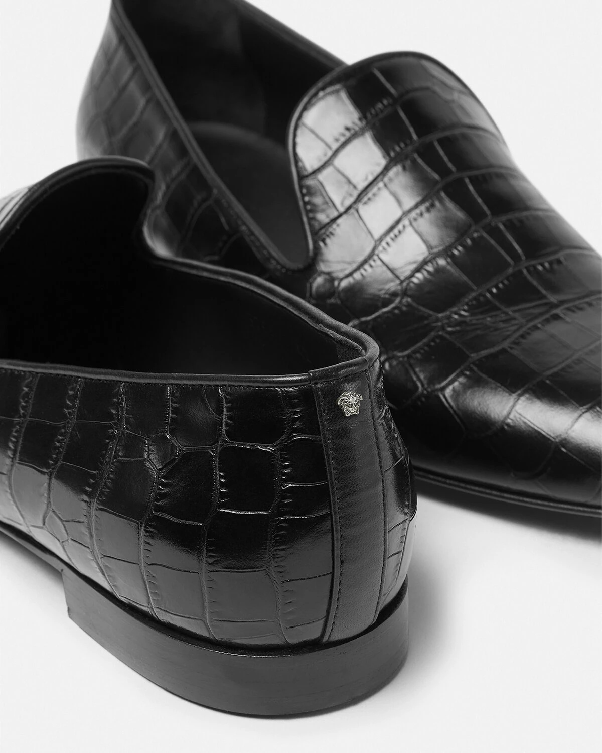 Croc-Effect Leather Slippers - 4