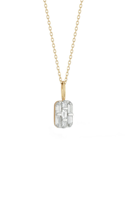 MATEO Mosaic 14K Yellow Gold Diamond Pendant Necklace gold outlook