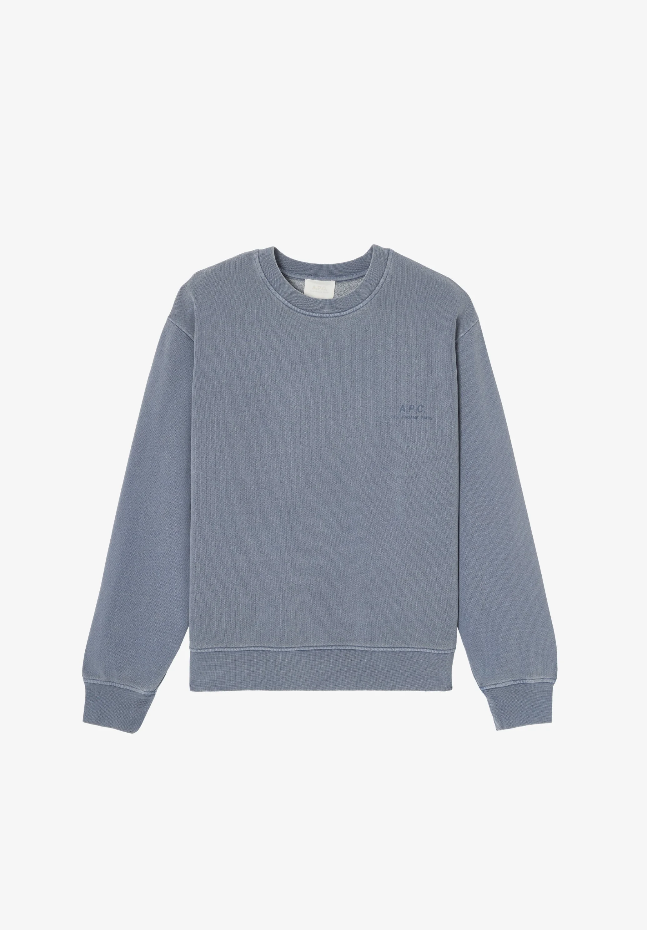 FERNANDO SWEATSHIRT - GRAY-BLUE LOOSE-FIT SWEATSHIRT WITH SMALL A.P.C. LOGO - 1