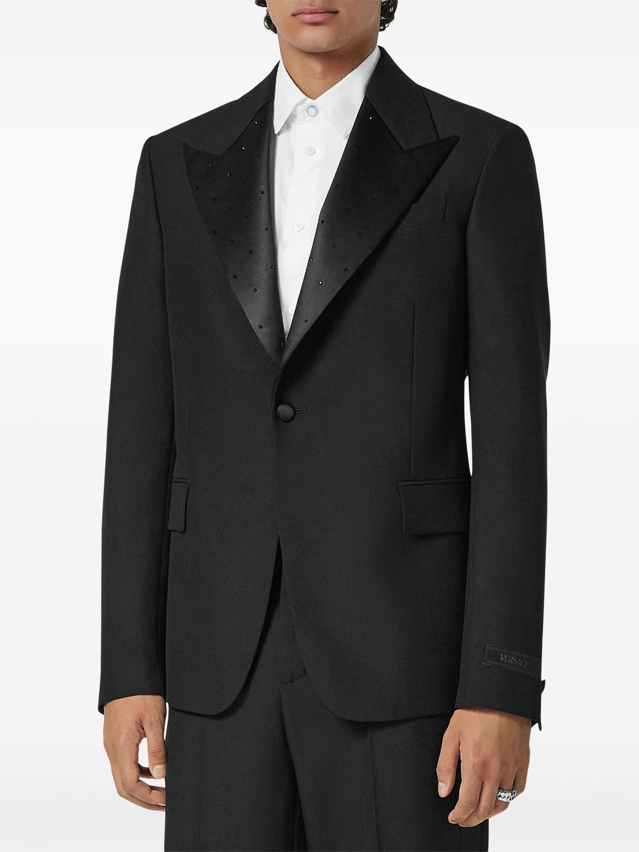 Satin-trim Single-breasted Blazer - 5