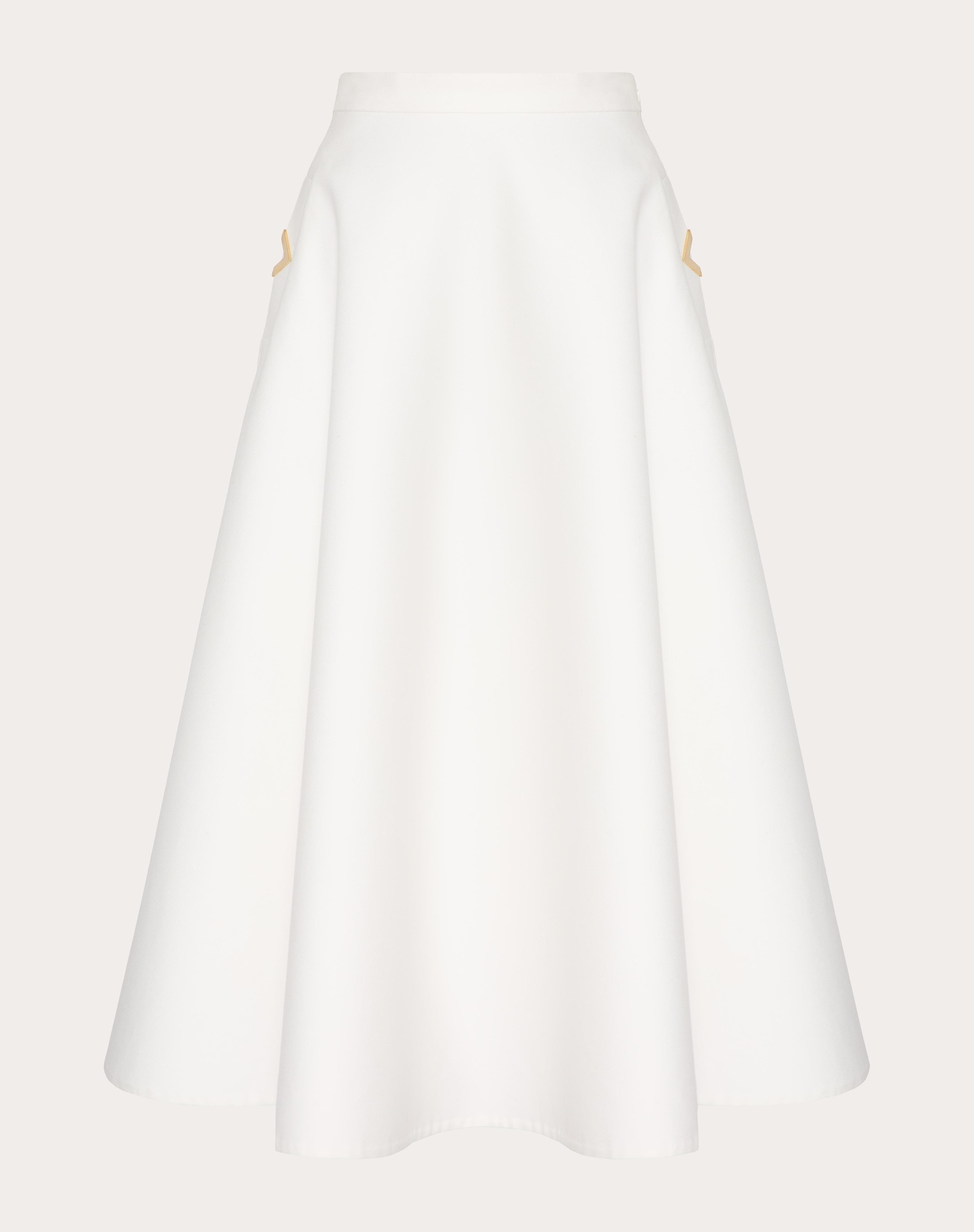 LIGHT DOUBLE SPLITTABLE GABARDINE MIDI SKIRT - 1