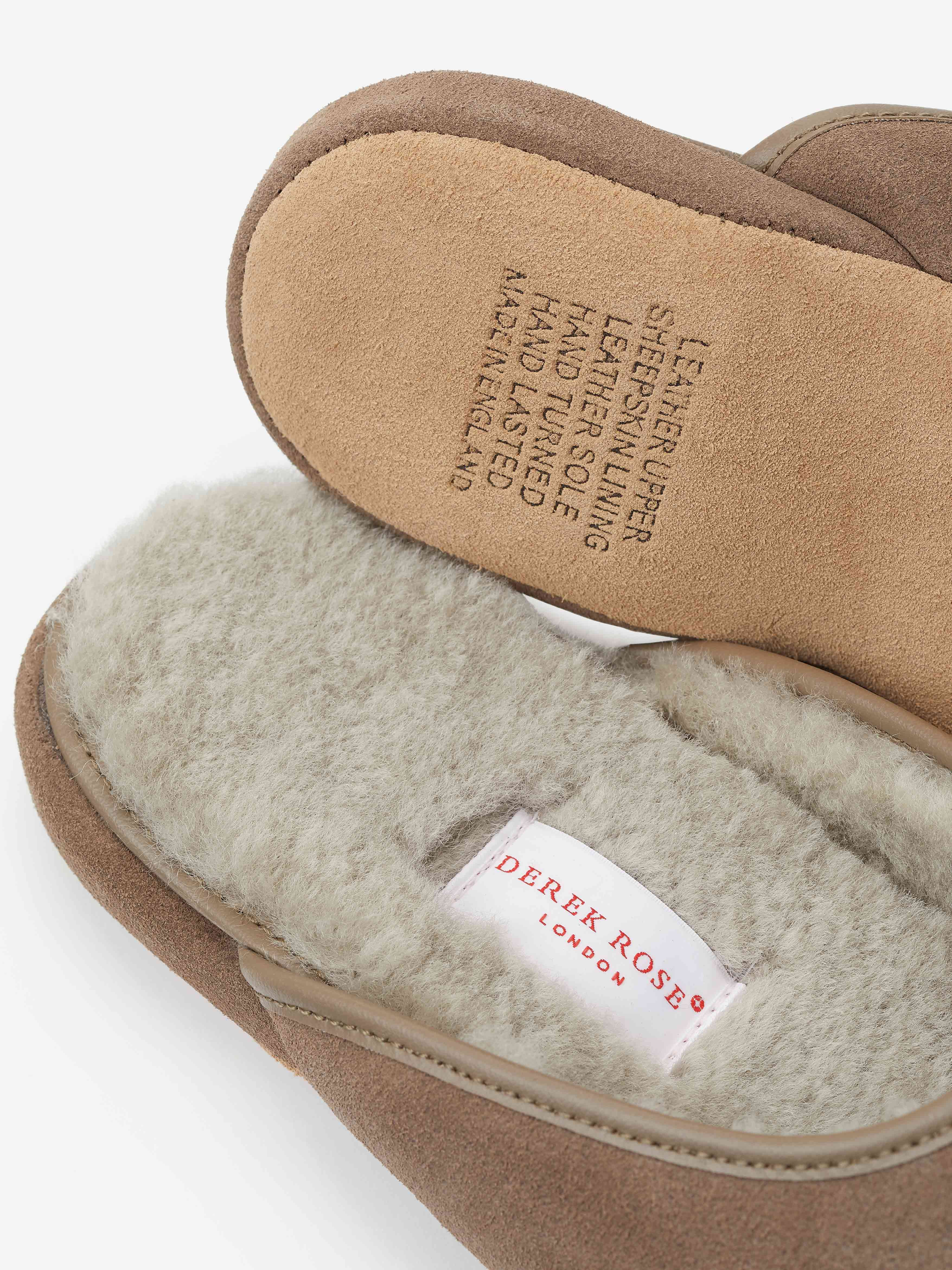Men's Mule Slippers Douglas Suede Sheepskin Beige - 4