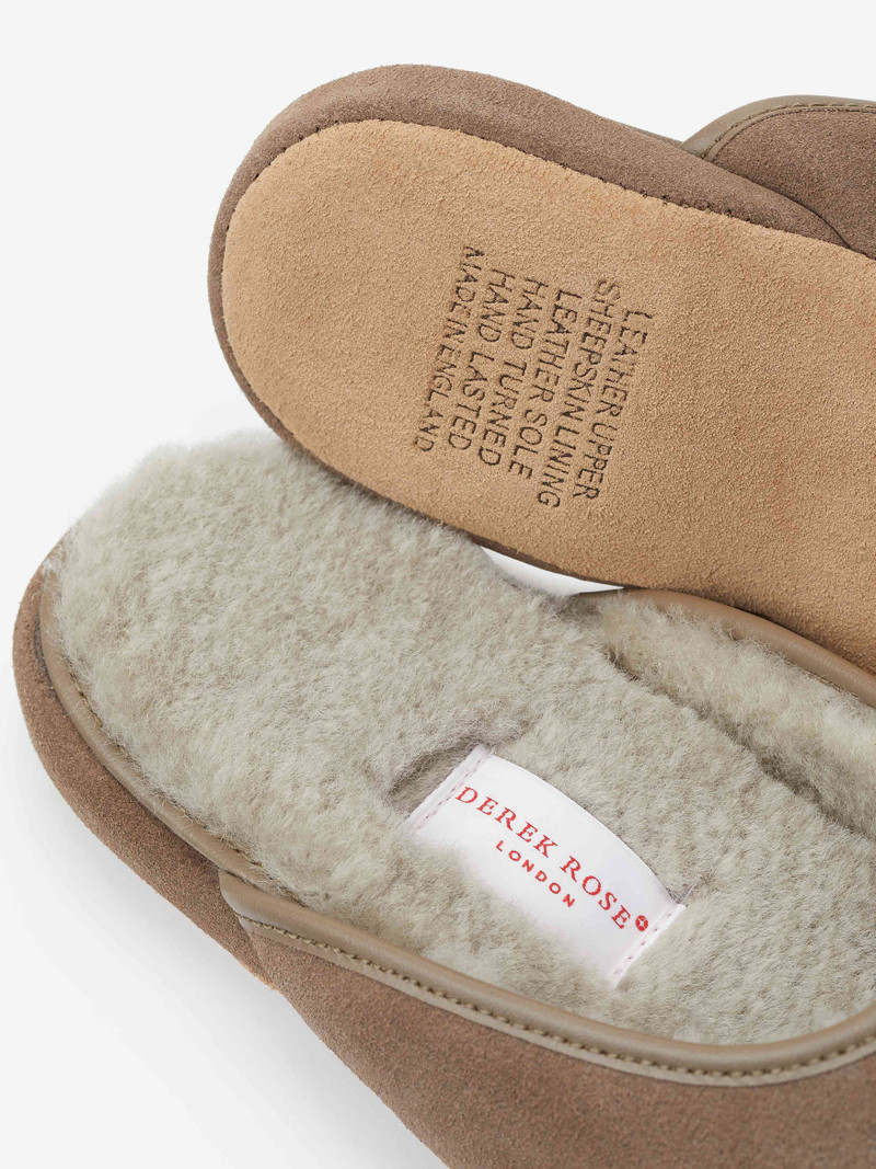 Men's Mule Slippers Douglas Suede Sheepskin Beige 4