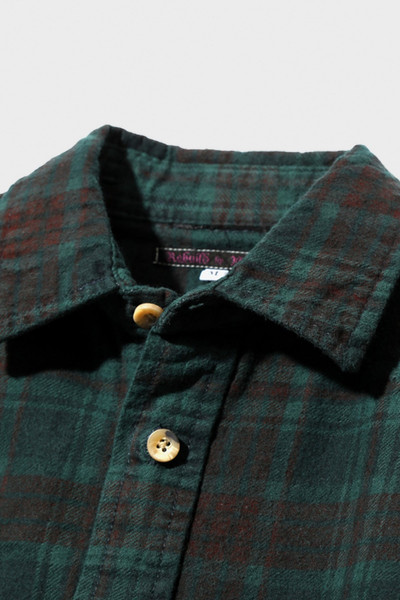 NEEDLES Flannel Shirt/Overdyed 7 Cut Shirt - Green outlook