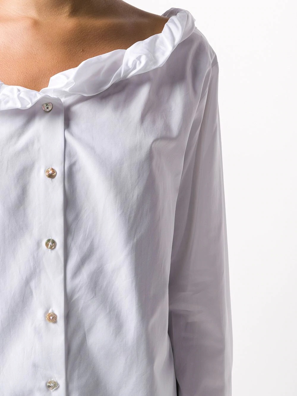 folded-neck cotton shirt - 5