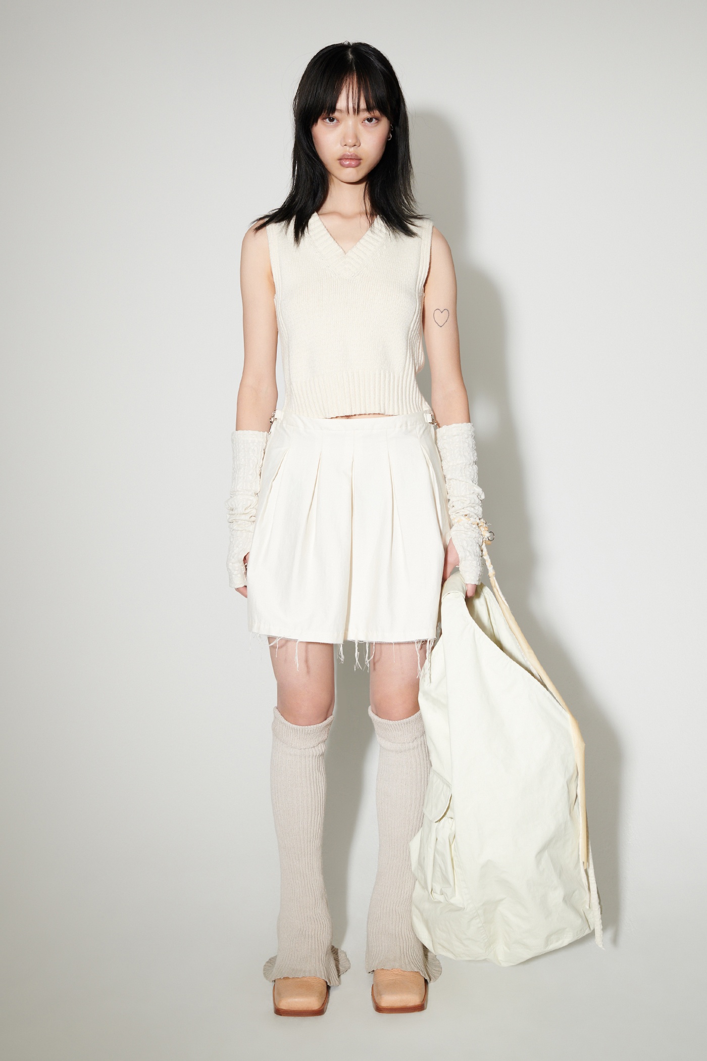 Object Skirt Natural Crinkled Cotton Nylon - 3