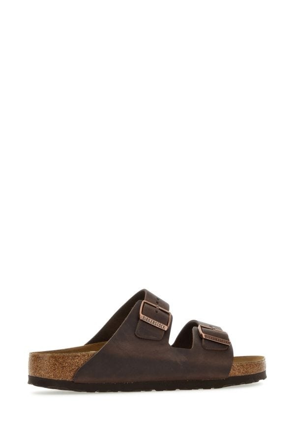 Brown leather Arizona slippers - 3