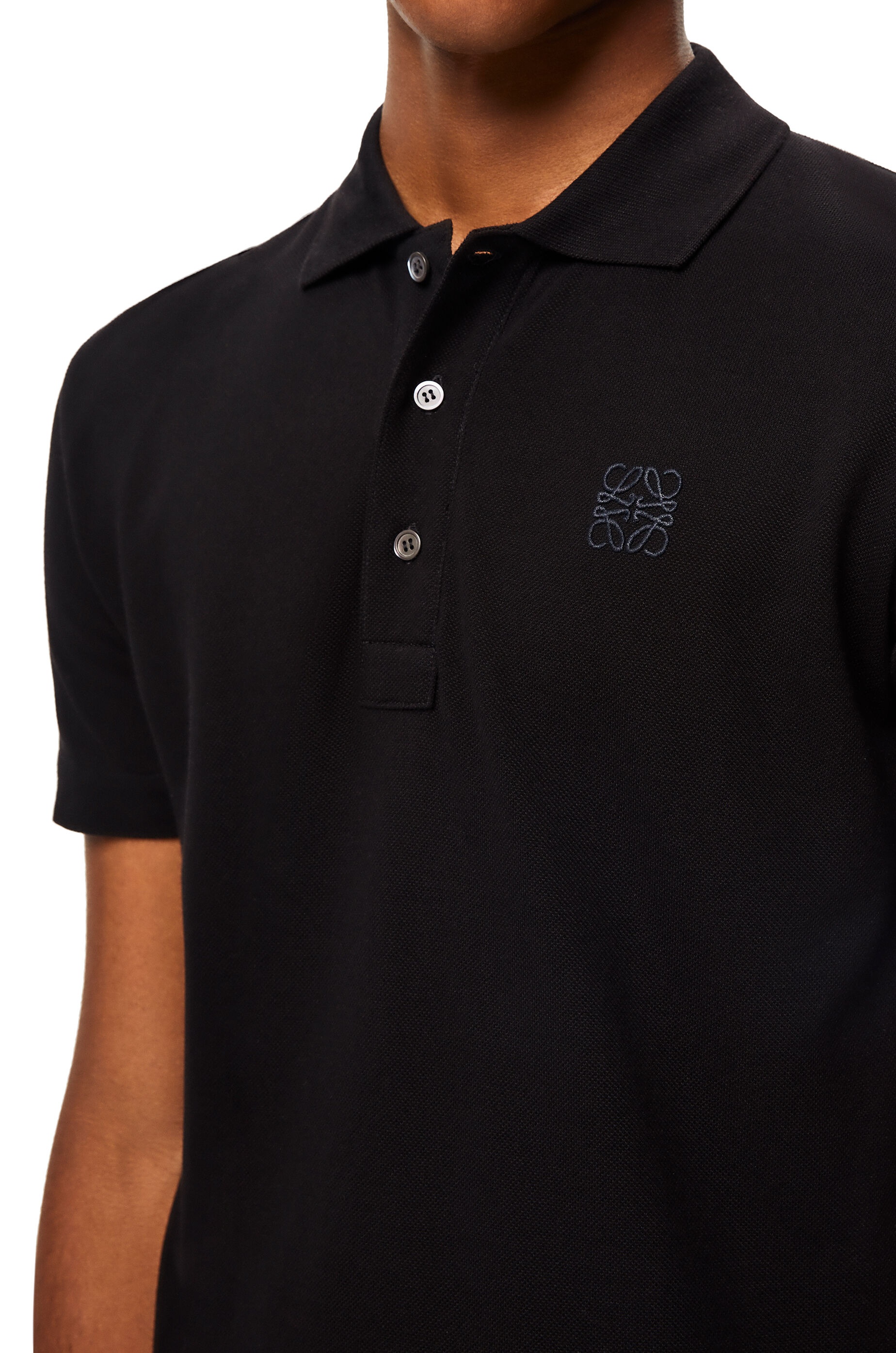 Anagram embroidered polo in cotton - 5