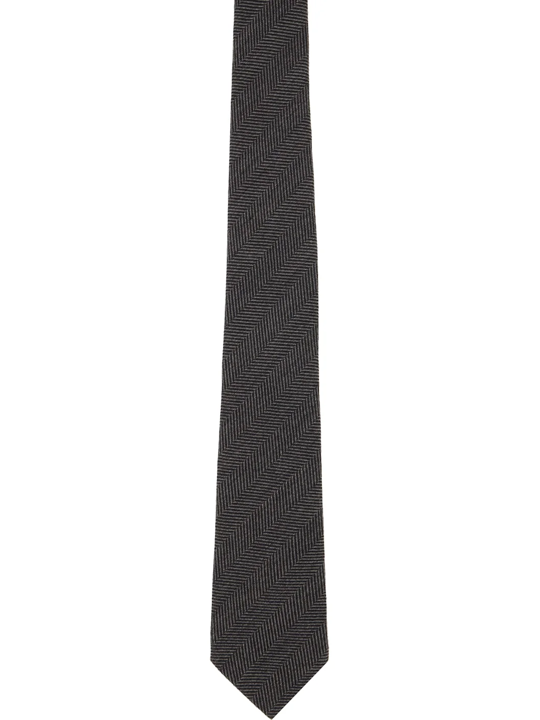 Gray Herringbone Tie - 1